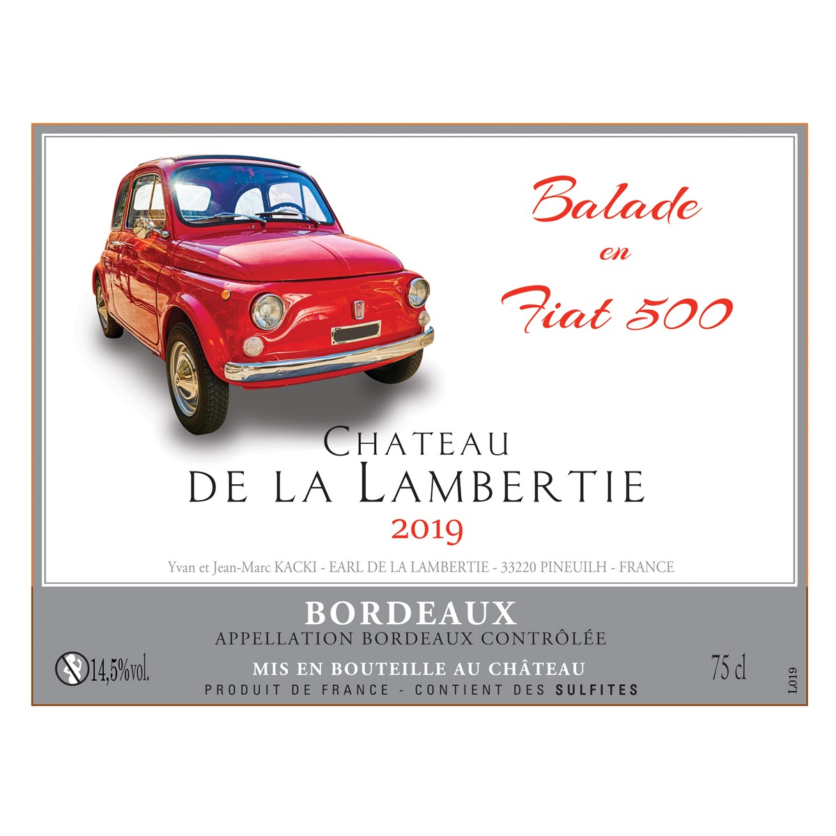 Bordeaux rouge Fiat 500